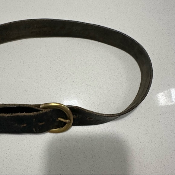 Hand tooled raw hide leather belt with brass buckle size large made in 🇨🇦 - Picture 5 of 17